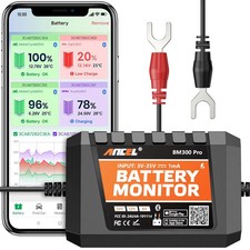 ANCEL BM300 Pro Battery Monitor - 6V/12V/24V Universal with Bluetooth 5.3 Rein