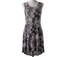 Calvin Klein Sheath Dress S Brown Leopard Animal Print Sleeveless Stretch Career