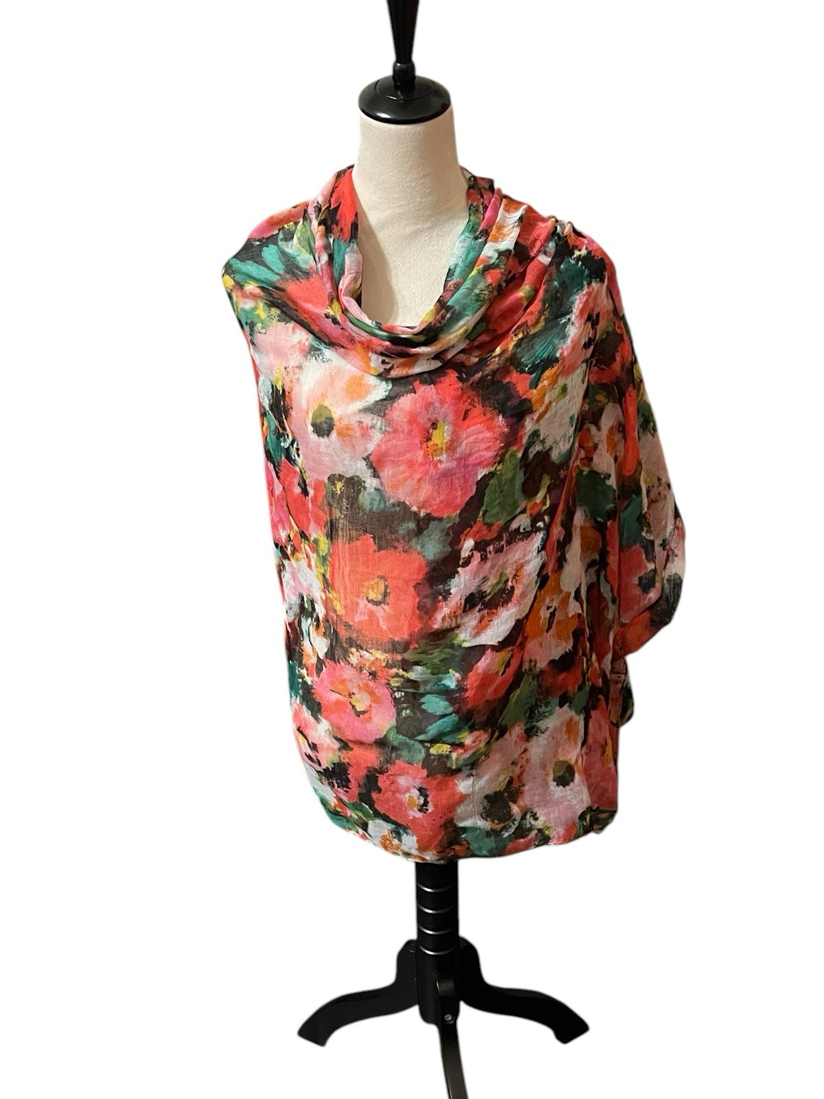 Scarf NEW Floral Rectangular Lightweight Large Gr… - image 1