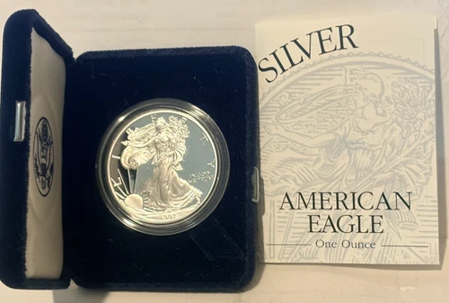 1997-P Proof American Silver Eagle One Dollar Coin w/Box & COA US Mint Bullion