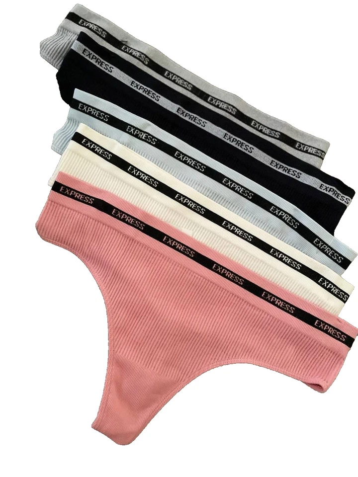 Tanga acanalado Express sin costuras para damas simple para mujer cintura baja talla L nuevo Foto 3 de 4