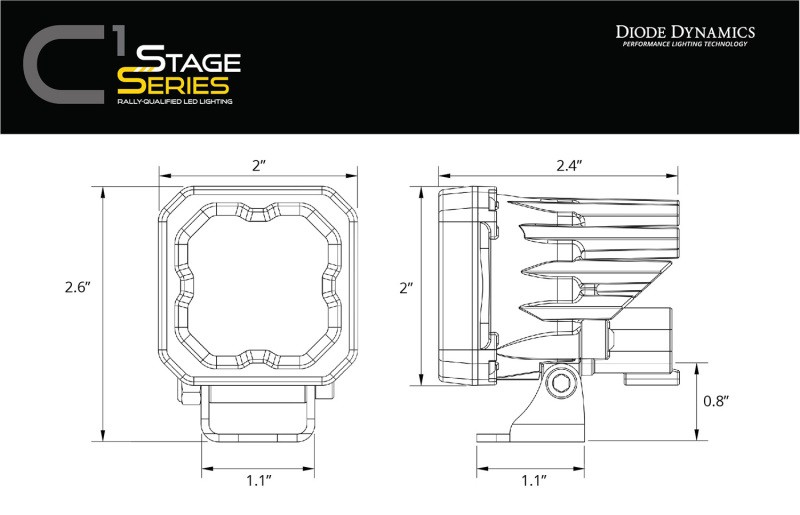 Diode Dynamics DD7805 SSC1 LED Fog Light Kit for 2023-2025 Chevrolet Colorado
