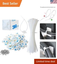 High-Quality 100 Pcs Cable Management Clips with 8" Strong Zip Ties Included