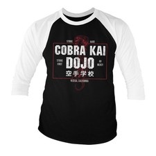 Maglietta Baseball 3/4 Maniche Ufficialmente Licenziata Cobra Kai - Dojo