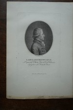 L.A.DE LA ROCHEFOUCAULT D'ANVILLE (1743-1792). PORTRAIT ENGRAVING 18th century AGRONOMER