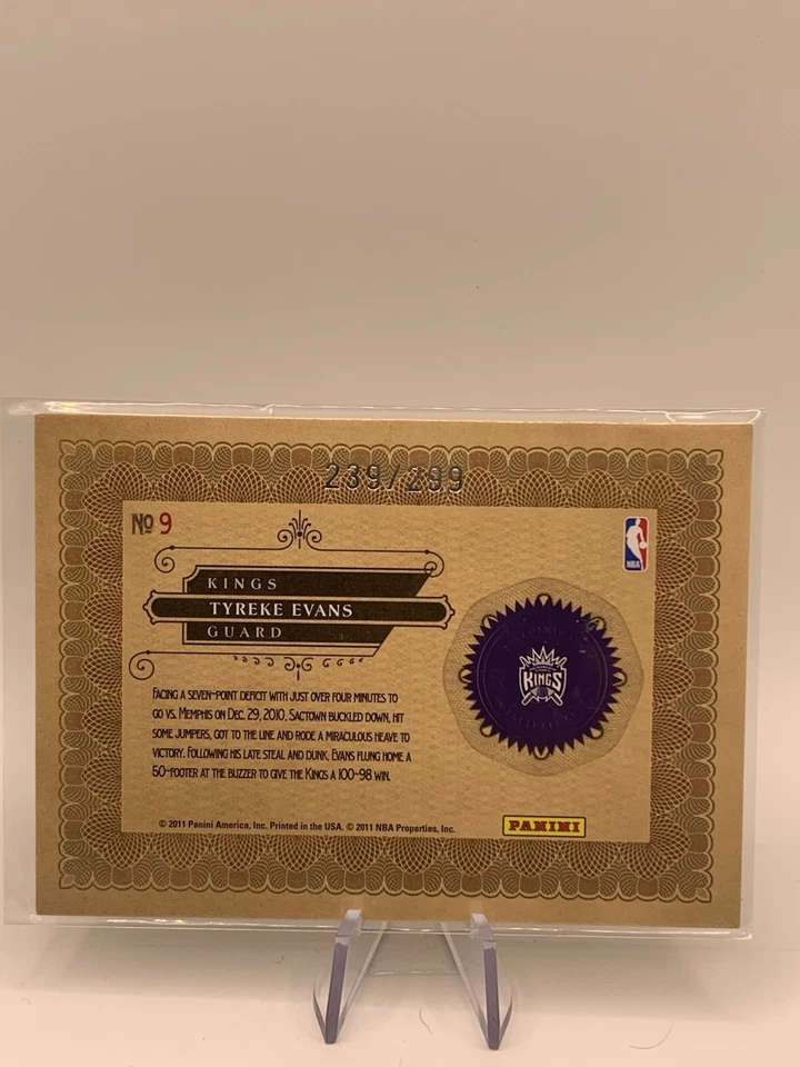 2010-11 Panini Gold Standard Gold Nuggets /299 Tyreke Evans #9 - Image 2 of 2