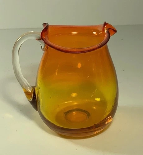 Blenko Amberina Glass Small Pitcher 3.5 in.