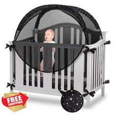 ZXPLO Black Crib Tent Mosquito Net Canopy Mesh Cover