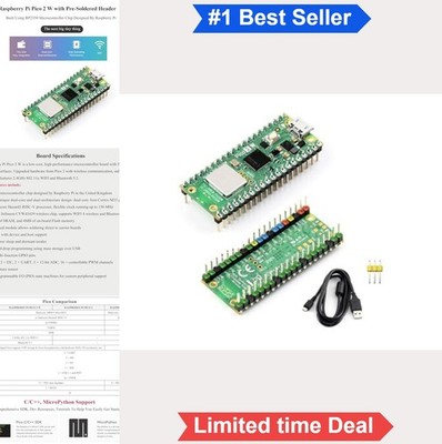 Microcontroller Board Pico 2 W RP2350 Dual Core WiFi Bluetooth 5.2 4MB Flash