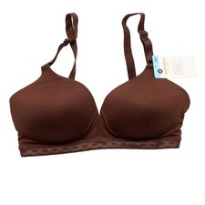 Warners Cloud 9 Wireless Lightly Lined T-Shirt Bra 36C Brown Front Adjust Straps