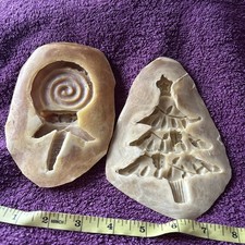 Rubber Latex Moulds 2 Christmas Decorations, Lollipop With Bow & Christmas Tree