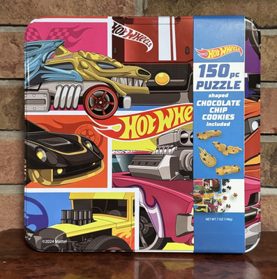 HOT WHEELS 150 PC PUZZLE WITH CHOCOLATE CHIP COOKIES INCLUDED SEALED NEW