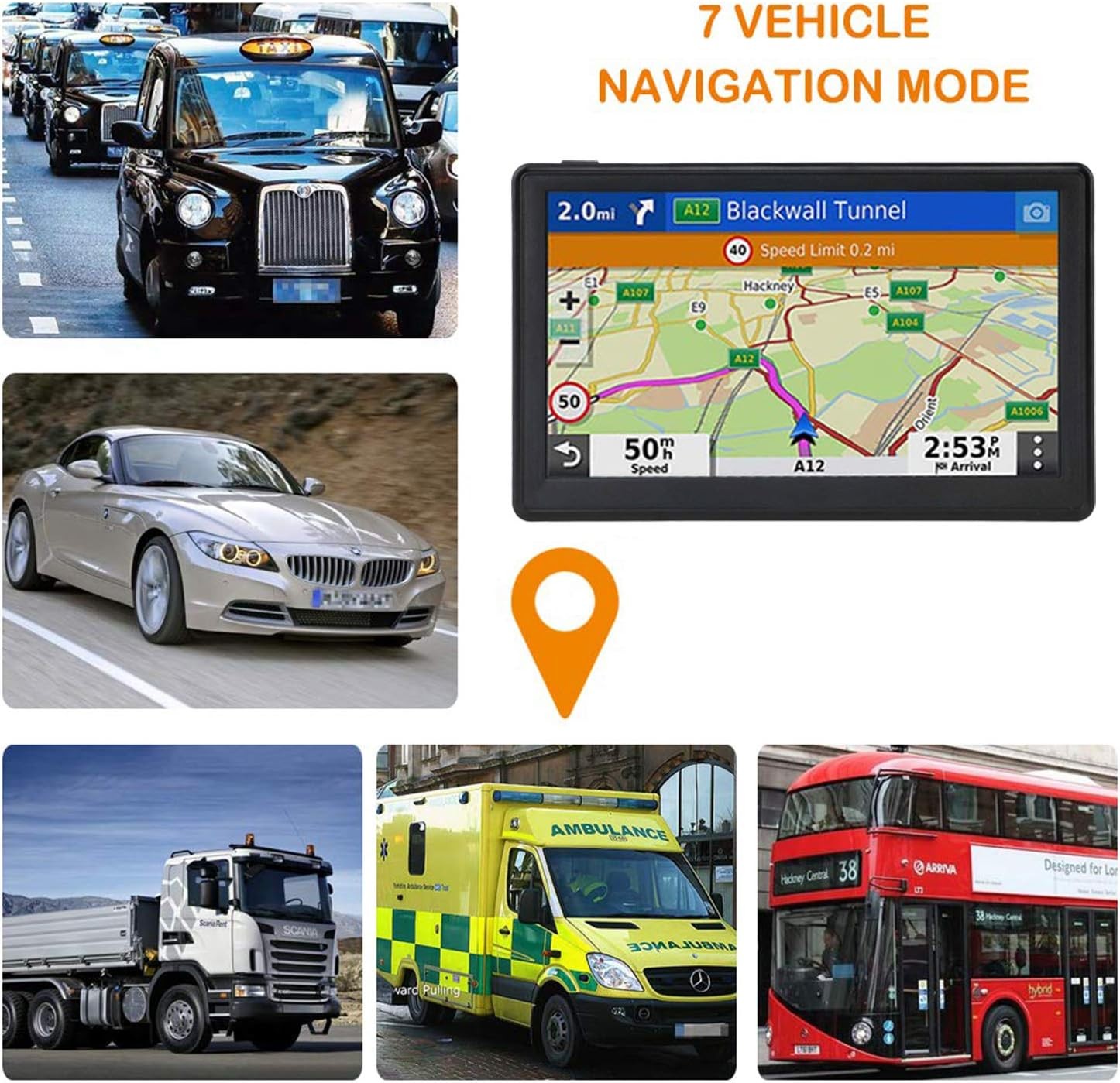N700 GPS Navigator for Car Truck RV 2025,Truck Commercial 7 inch Black 