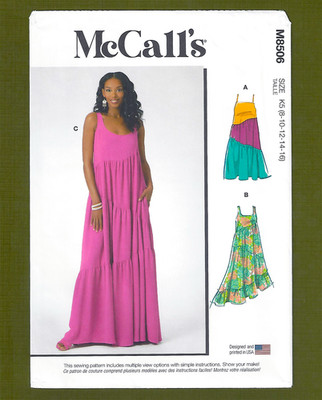 Easy Summer Dress Sewing Pattern ~ Loose Fit Comfort! (Sizes 8-16) McCalls 8506