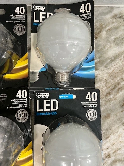 Feit Electric 40W Dimmable LED Bulbs Set Of 5 NEW - Image 3 of 4