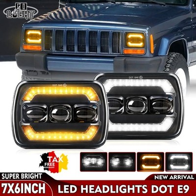E-Geprüft 5x7 7x6'' LED Scheinwerfer für Jeep Wrangler YJ Cherokee XJ Chevy Ford