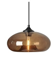 Retro Ceiling Pendant Light Art Deco Brown Glass Ceiling Lamp Vintage Industrial