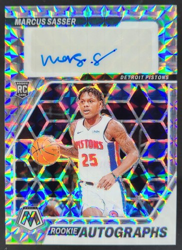 2023-24 Panini Mosaic Marcus Sasser Rookie Auto Mosaic RC Pistons EM5