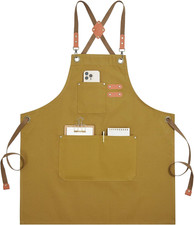 Syntus Chef Apron for Men Women with Pockets, Thick Grilling BBQ Apron Machine