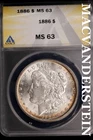1886 Morgan Dollar-ANACS MS 63 Brilliant Uncirculated #SLM647
