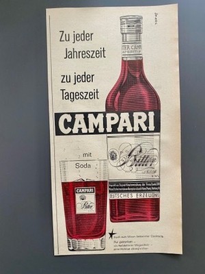 Zu jeder Jahreszeit zu jeder Tageszeit Campari 1964 Vintage Ad Werbung Reklame 5