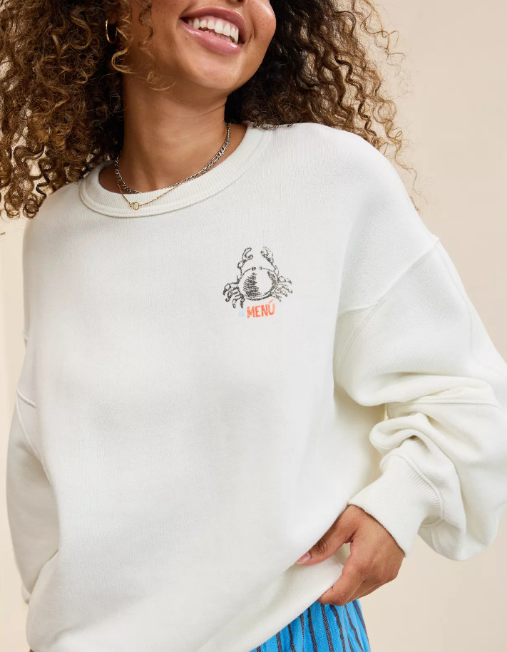 Aerie Go-To Sweatshirt - Soft Muslin (New)