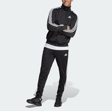 adidas Men's Essentials 3-Stripes Sport Track Suit - Tracksuit Black Ink Size M