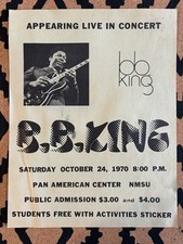 BB King concert Las Cruces New Mexico State NMSU Pan Am Center Handbill 1970