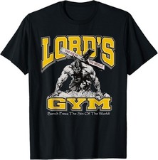 Lords Gym Bench Press The Sin Of The World, Christian Jesus T-Shirt