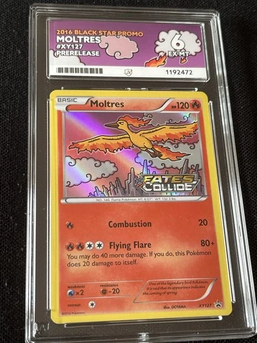 Moltres XY127 2016 Black Star Promo XY Fates Collide Stamped Holo Ace 6 Grade