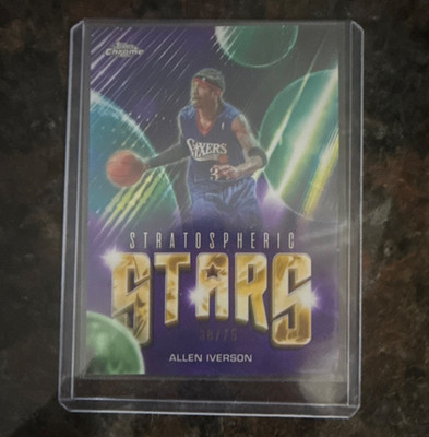 Topps 2025-26 Topps Chrome Allen Iverson 76ers Stratos Stars ST-23 /75