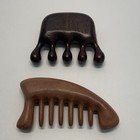 Handmade Wood Wide-Tooth Hair Comb & Scalp Massager Set, Brown, Unisex — photo 2