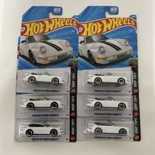 Hot Wheels 2026 Porsche 911 Turbo Cabriolet White Drop Tops Set/Lot of 6