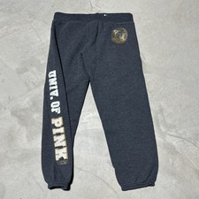 Y2K Victoria's Secret University Of PINK Gray Sweatpants Embroidered Logo VTG