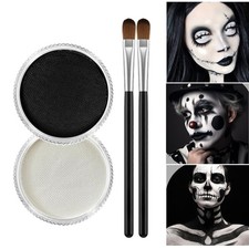 Halloween Black White Face Body Paint Washable Face Painting Zombie Makeup