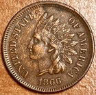 1866 Indian Head Cent AU+ LUSTER 3 Diamonds FULL LIBERTY Set Collection Lot 🔑