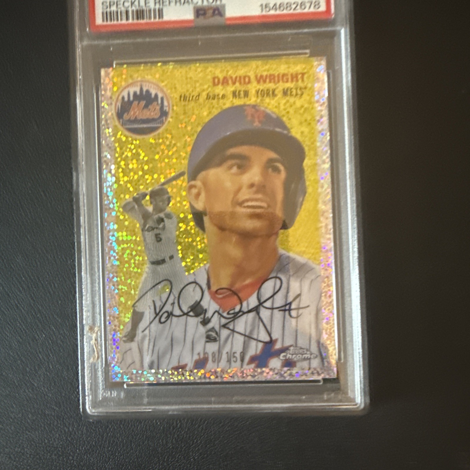 2023 Topps Platinum Anniversary David Wright #492 Speckle Refractor /150 PSA 9 view 5