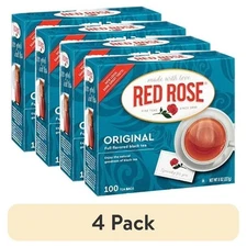 (4 pack) Red Rose Original Black Tea, 100 Ct,New