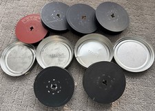 Lot Of 6 Empty 16mm camera Film Reel 100' Take Up spool Cine R-90  2 Cases