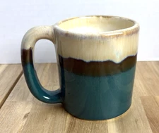 Rodolfo Padilla Coffee Mugs Drip Glaze Green Blue Tan Rare Signed Replacement