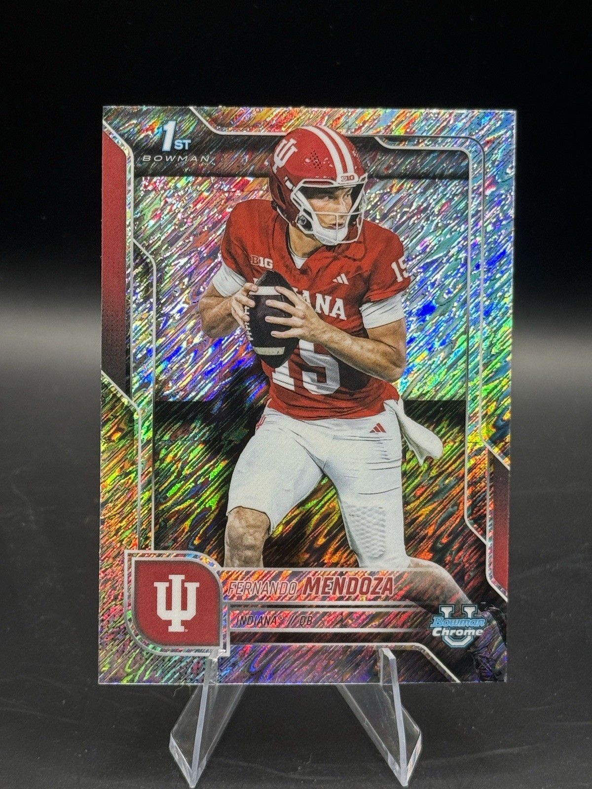 2025 Bowman University Chrome - Fernando Mendoza #109 Shimmer Refractor Miscut