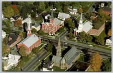 c1980 Postcard Aerial View Palmyra New York NY Four Famous Churches UNP