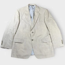 JOS A BANK Blazer Men’s 42R Monterrey Beige LINEN WOOL Sport Coat Classic