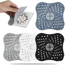 4 Pack Shower Drain Hair Catcher, Premium Silicone Shower Hair Catcher with Suct