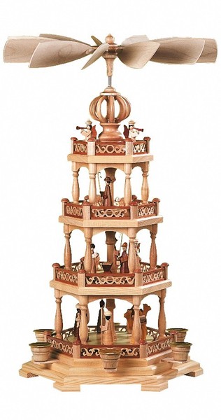 Weihnachtspyramide Heilige Geschichte, 3-StöCkig, 58 Cm Hoch, Natur, Original...-image