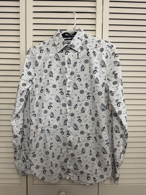 Men's Express Fitted Dress Shirt - XS - Sailor Pattern