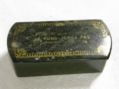   OLD SNUFFBOX TOBACCO BOX BOILED CARDBOARD NAPOLEON III