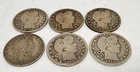 Barber Quarter .25¢ (Years: 1892, 1895, 1897, 1900, 1909, & 1914) LOT OF 6