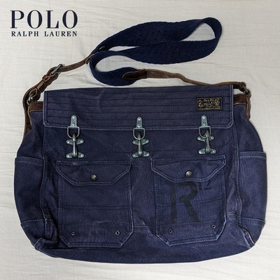 Polo Ralph Lauren Canvas Shoulder Bag Fireman Hook Navy Limited 