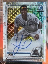 2020 Bowman Chrome Mega Box Chrome Mojo Auto Lewin Diaz #BCMA-LD Auto Marlins
